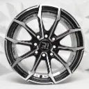 RIN 14X5.5 4-100 R1 SPORT RGW8815 BLACK MACHINE FACE+UNDERCUT ET35 CB73.1 