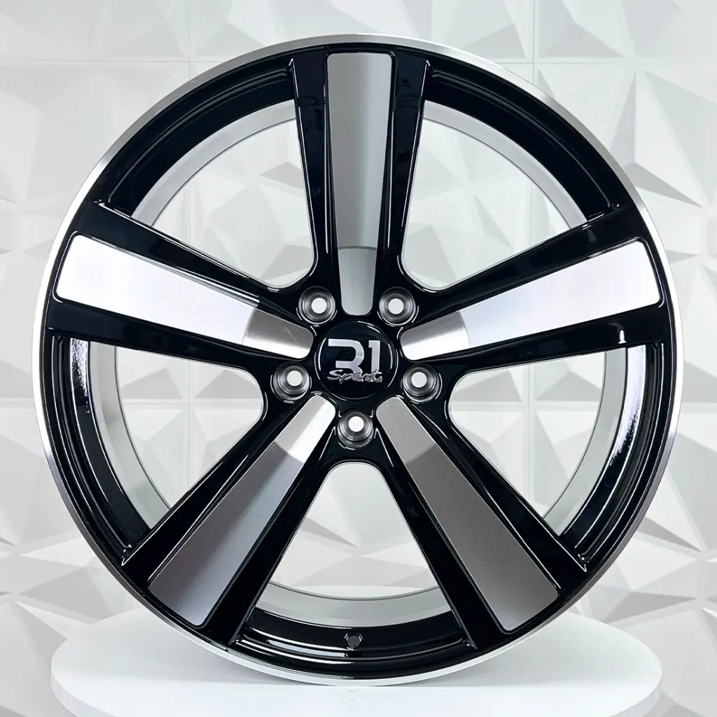 RIN 22X10 5-130 R1 SPORT FC021 BLACK MACHINE FACE ET48 CB71.6