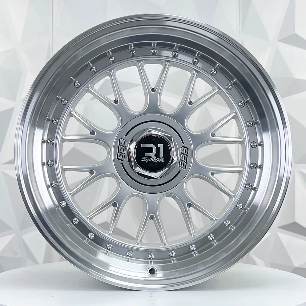 RIN 17X8 4-100/108 R1 SPORT QC1871 HYPER SILVER POLISHED LIP+RIVETS* ET17 CB73.1