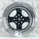 RIN 15X9 8-100/114.3 R1 SPORT QC403 BLACK MACHINE LIP+RIVETS* ET0 CB73.1
