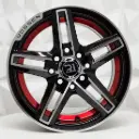 RIN 13X6 4-100/114.3 R1 SPORT 353C BLACK MACHINE AND RED UNDERCUT ET30 CB73.1