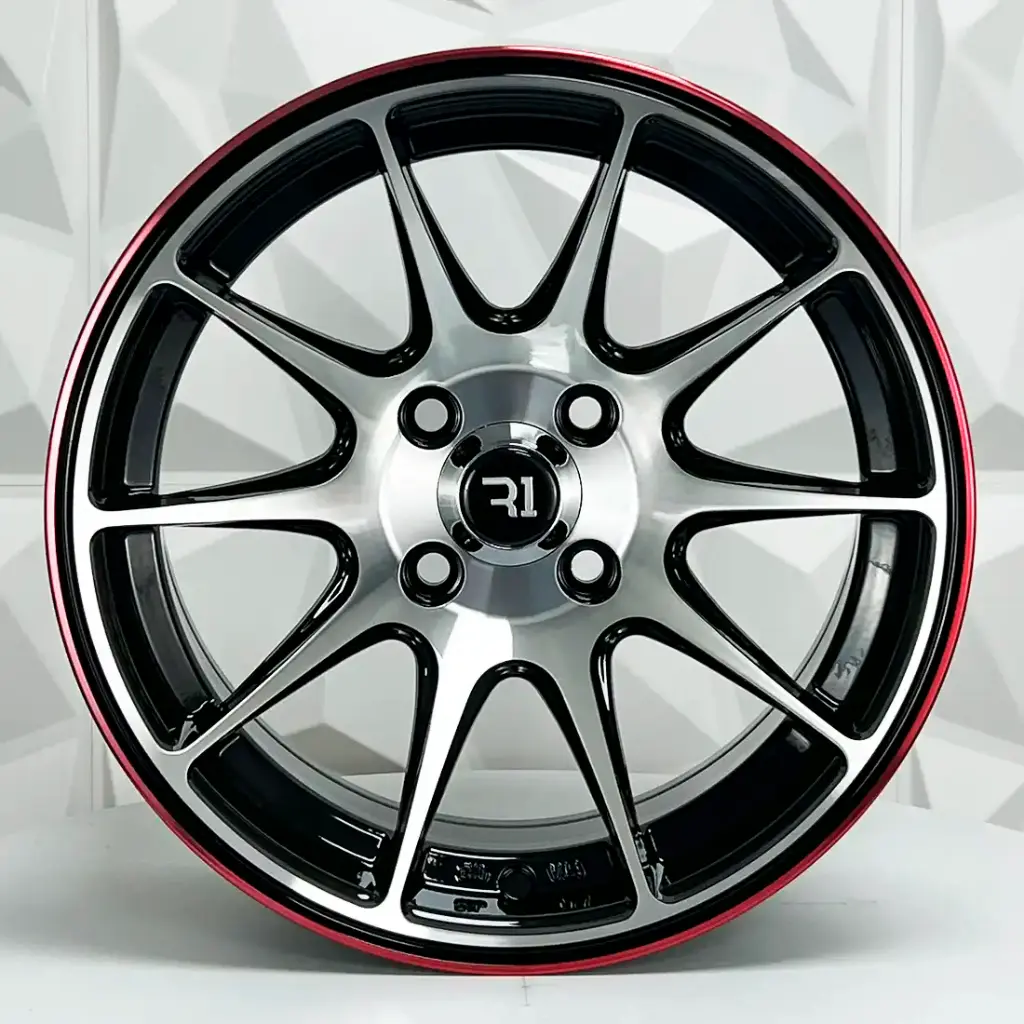 RIN 13X6.5 4-100/114.3 R1 SPORT QC1518 BLACK MACHINE FACE RED LINE ET0 CB73.1