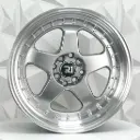 RIN 15X7 4-100/114.3 R1 SPORT L1569 HYPER BLACK ML CHROME RIVETS ET35 CB73.1