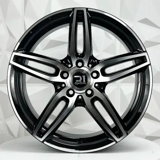 [191502F] RIN 19X8 5-112 R1 SPORT A036 BLACK MACHINE FACE ET38 CB66.6